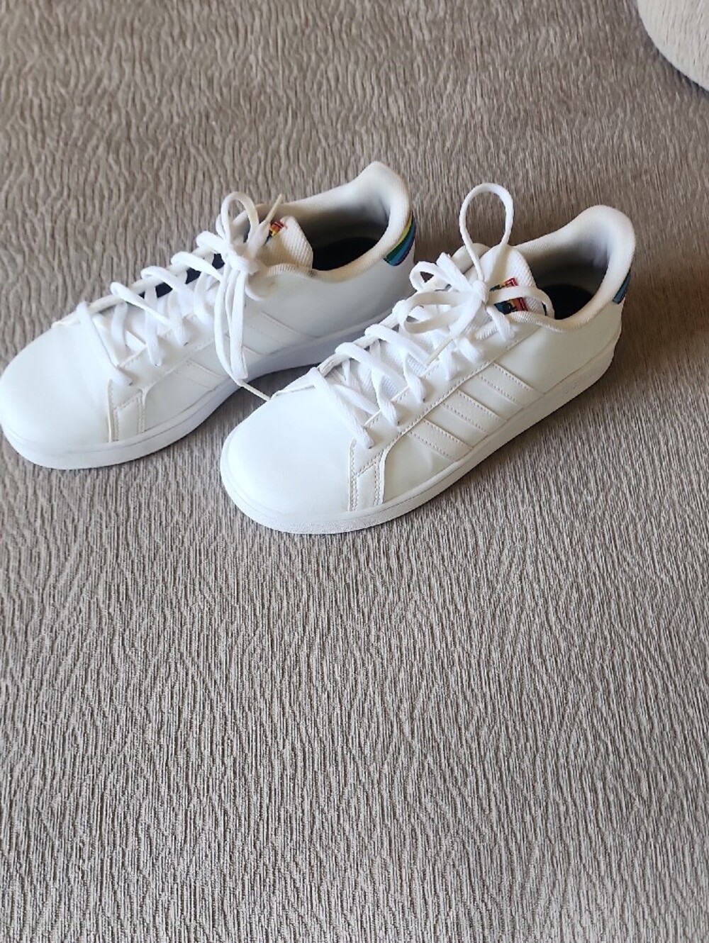Adidas Grand Court Rainbow Pride White Low-Top Sneakers - Picture 8 of 9